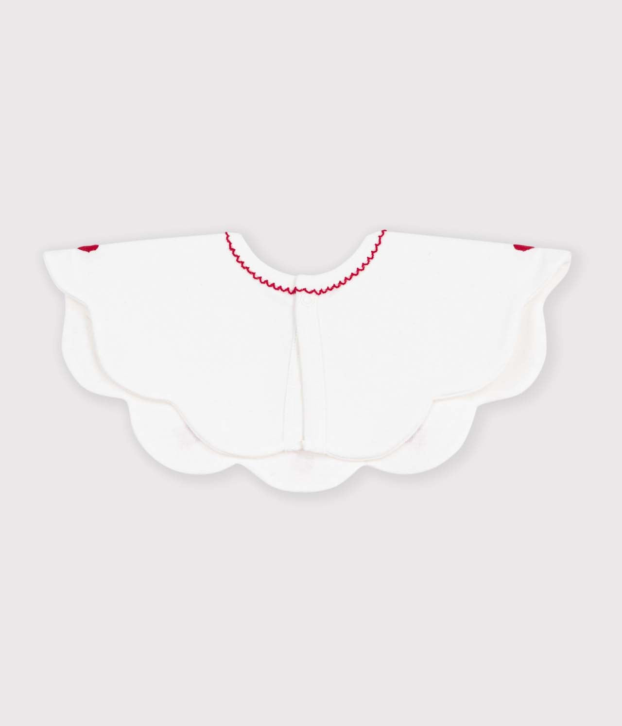 ハート刺繍フリルスタイ