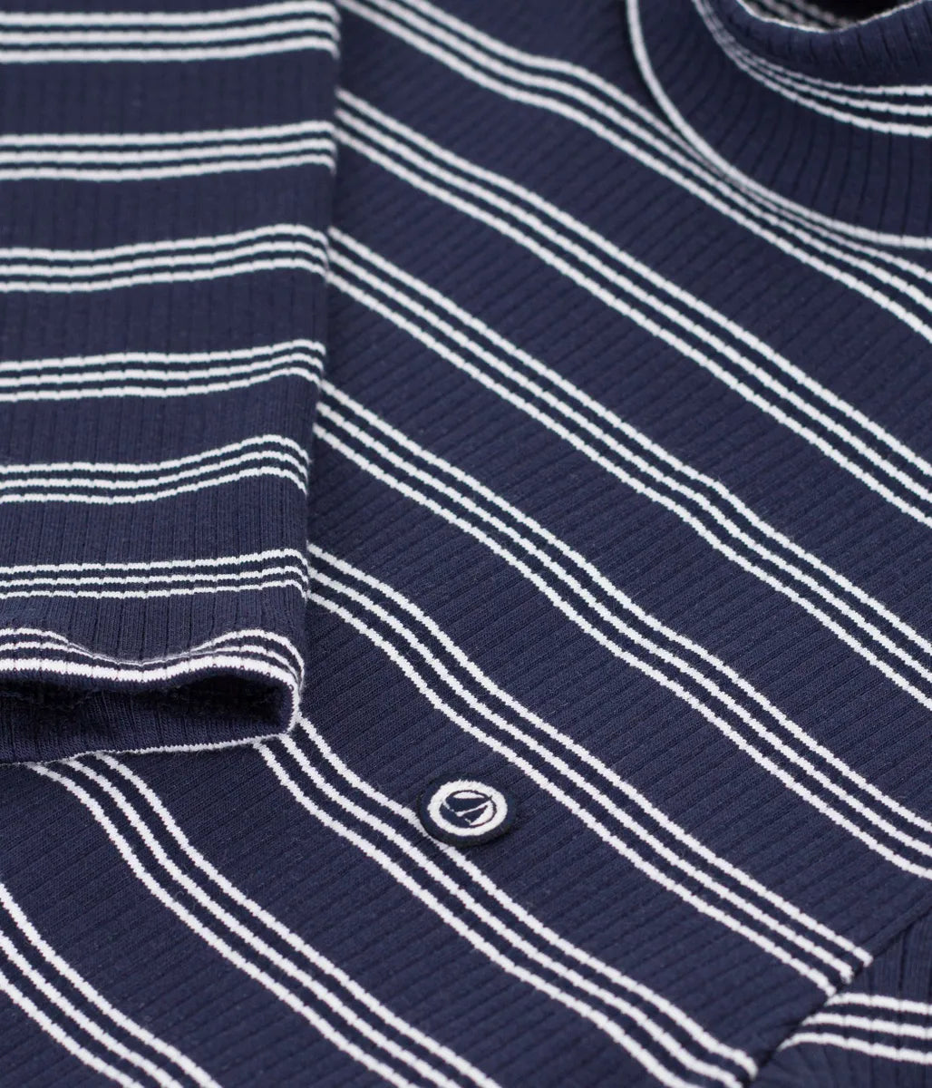 ボーダータートルネック長袖Ｔシャツ