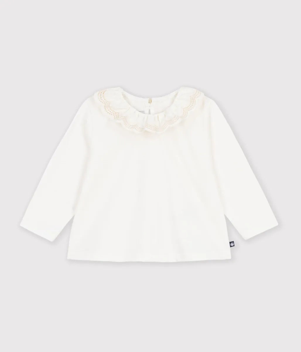 フリル衿長袖Ｔシャツ