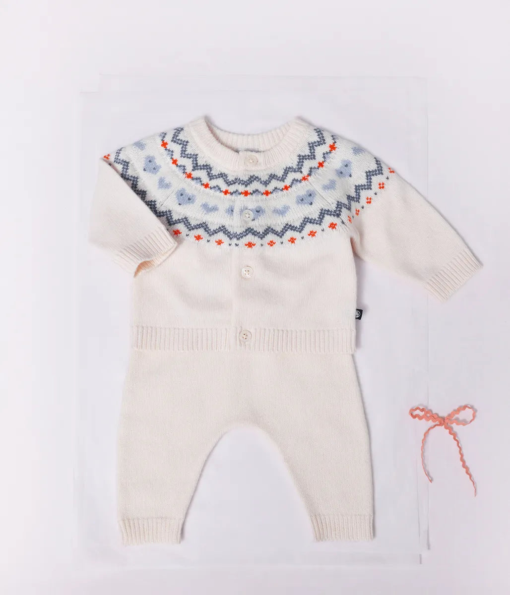 ジャガード編みベビー２点セット