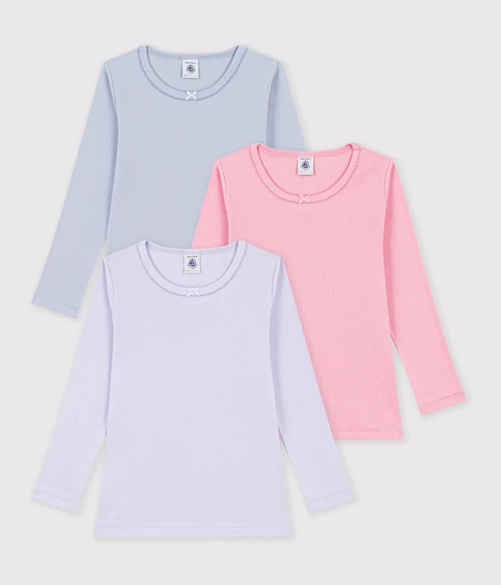 コットン長袖Ｔシャツ３枚組