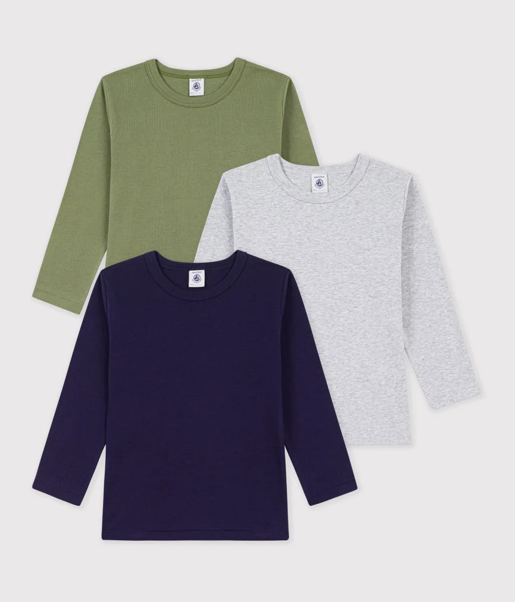 コットン長袖Ｔシャツ３枚組