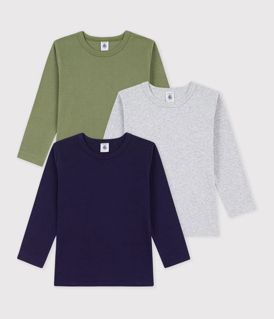コットン長袖Ｔシャツ３枚組