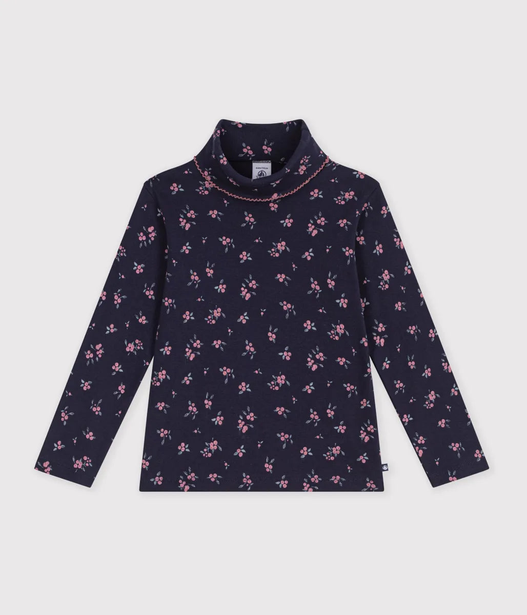 プリントタートルネック長袖Ｔシャツ