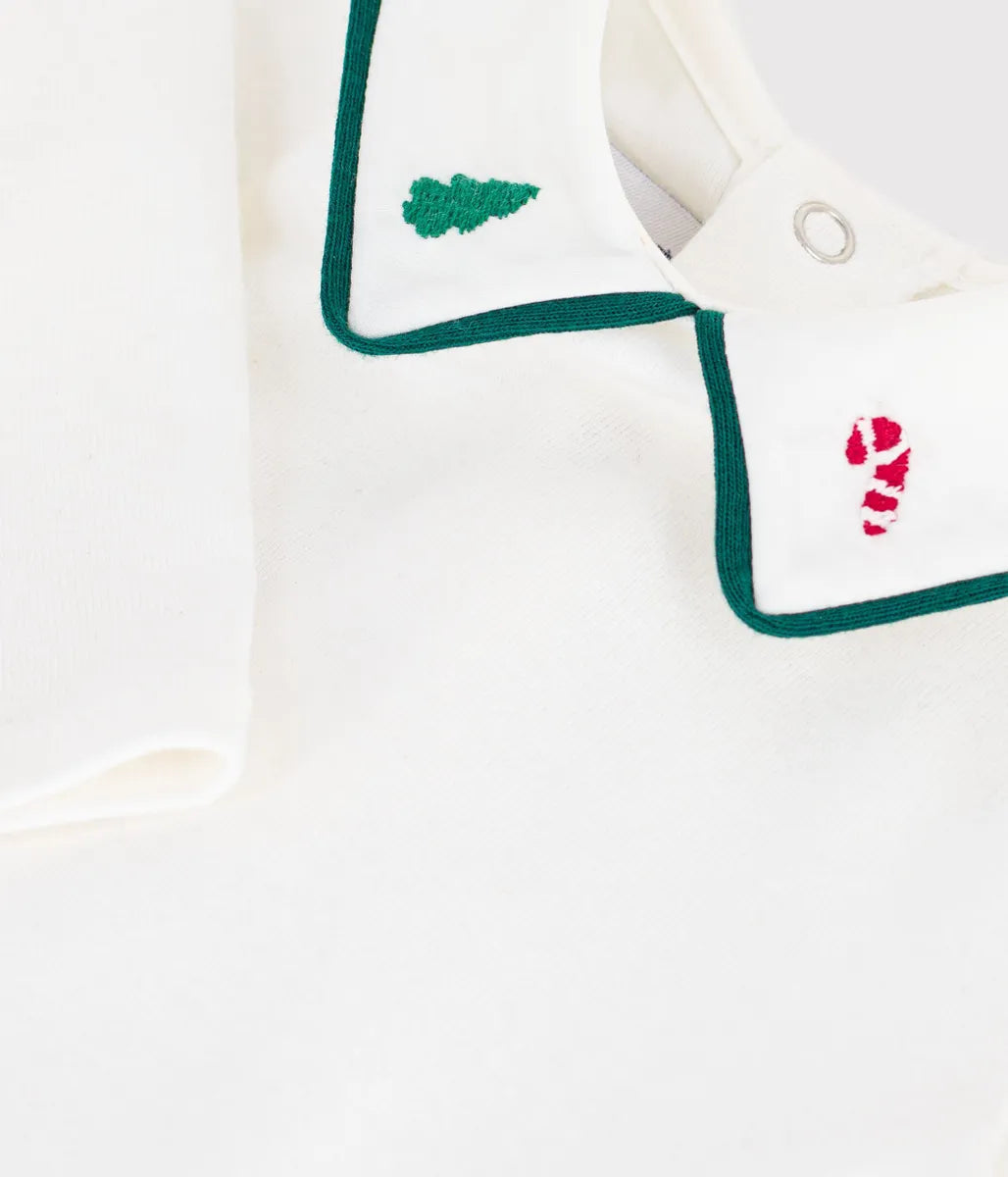 刺繍衿付き長袖ボディ
