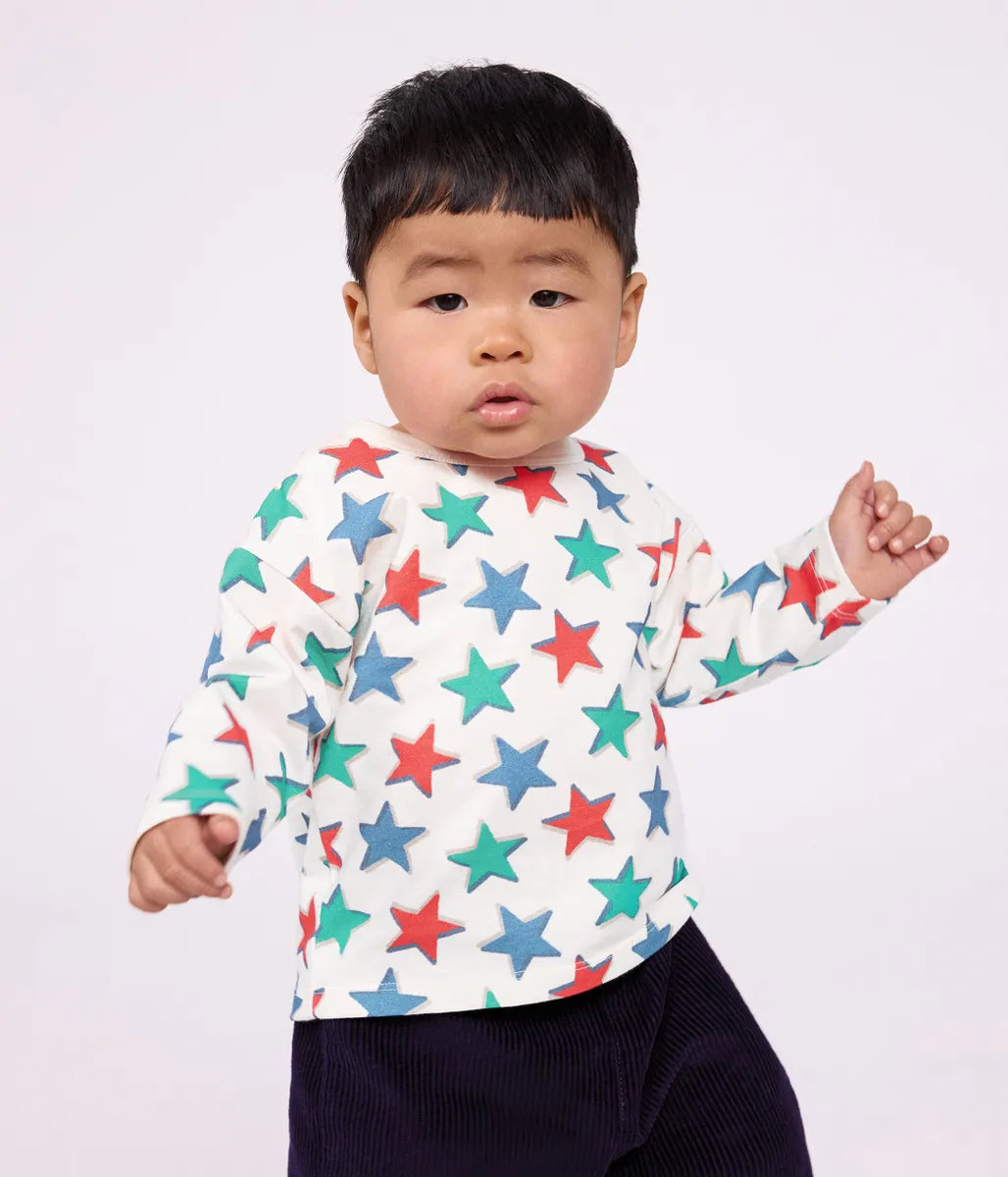 星プリント長袖Ｔシャツ