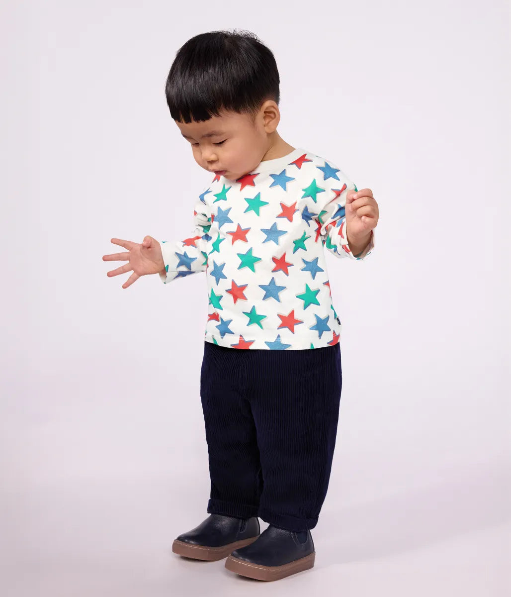 星プリント長袖Ｔシャツ
