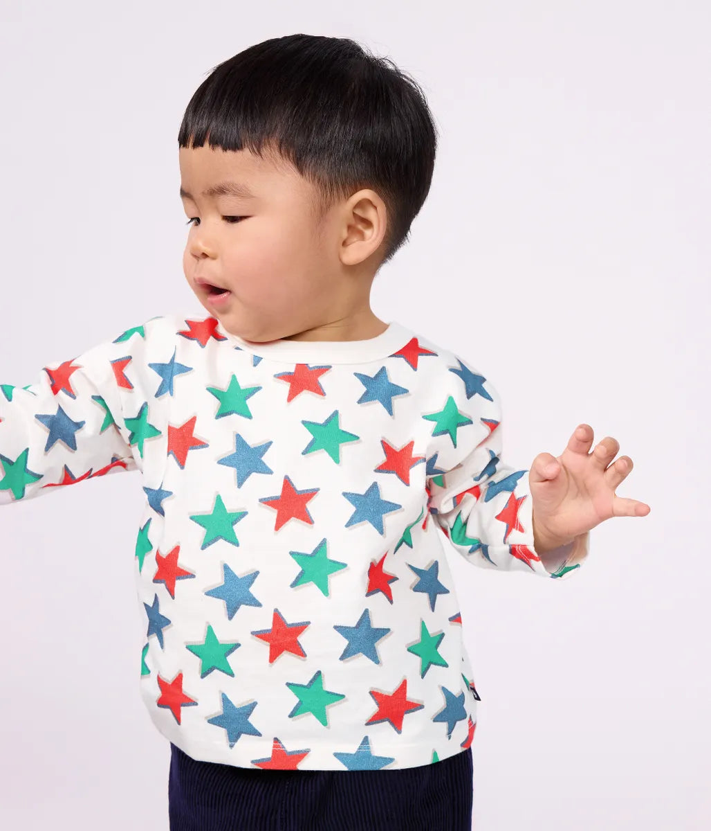 星プリント長袖Ｔシャツ