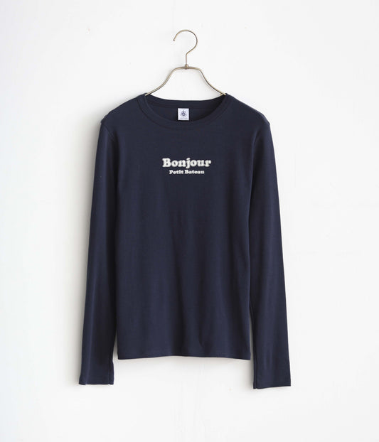 PBプリントクルーネック長袖Tシャツ