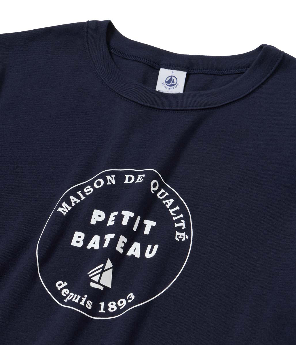 PBプリントクルーネック半袖Ｔシャツ ネイビー