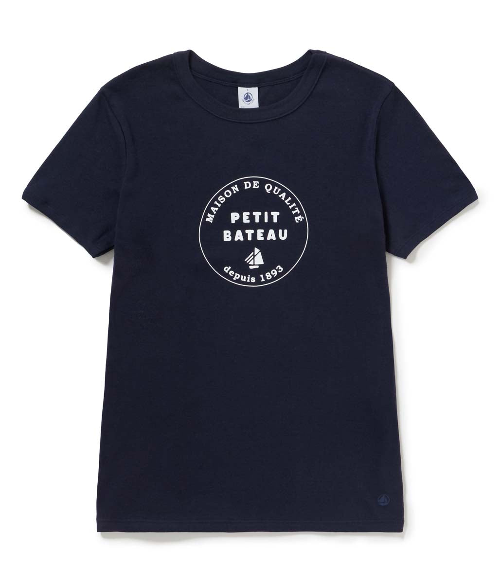 PBプリントクルーネック半袖Ｔシャツ ネイビー