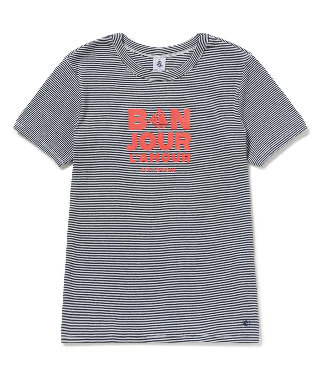 PBプリントクルーネック半袖Ｔシャツ ミラレ
