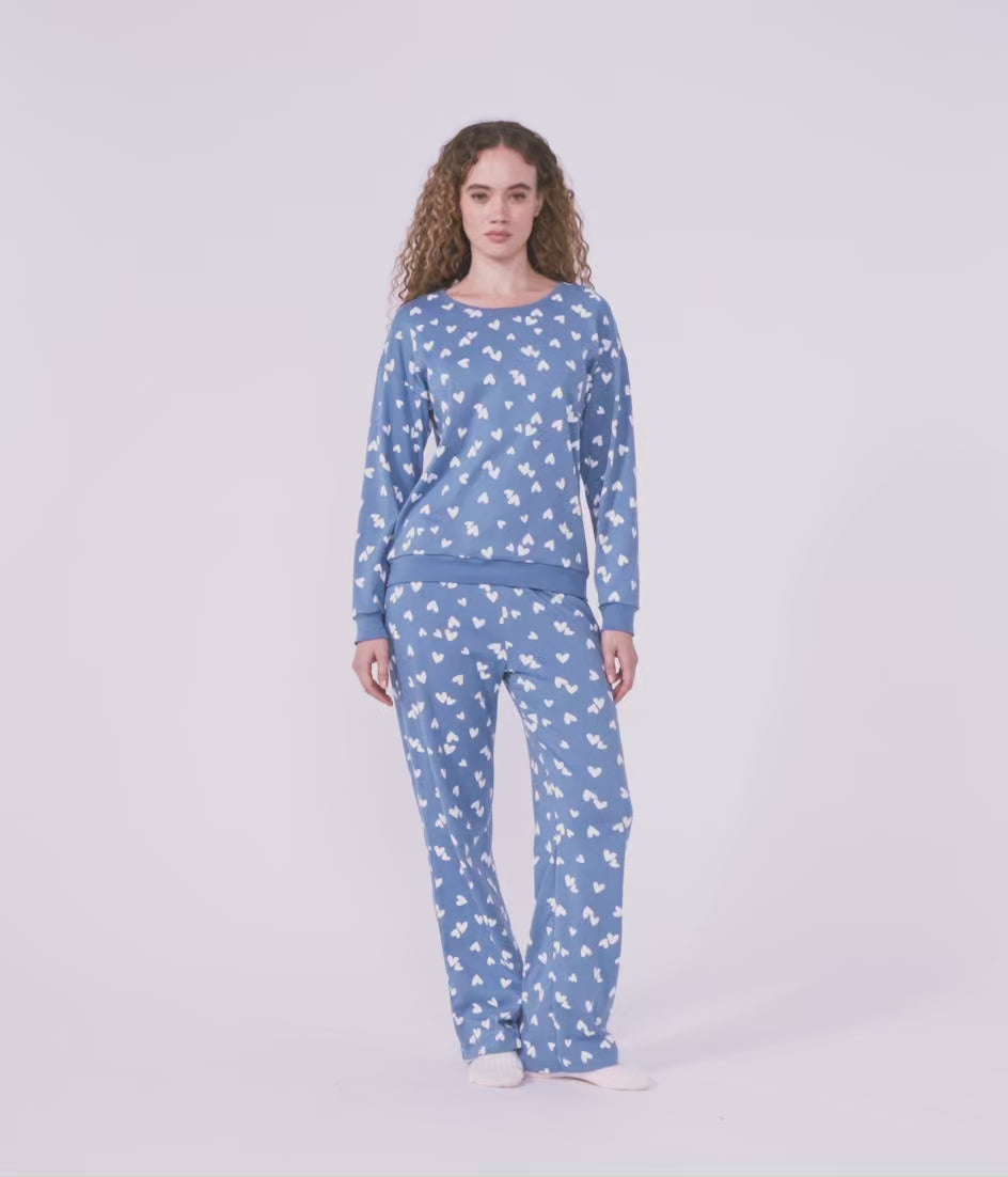 ハートプリント長袖パジャマ