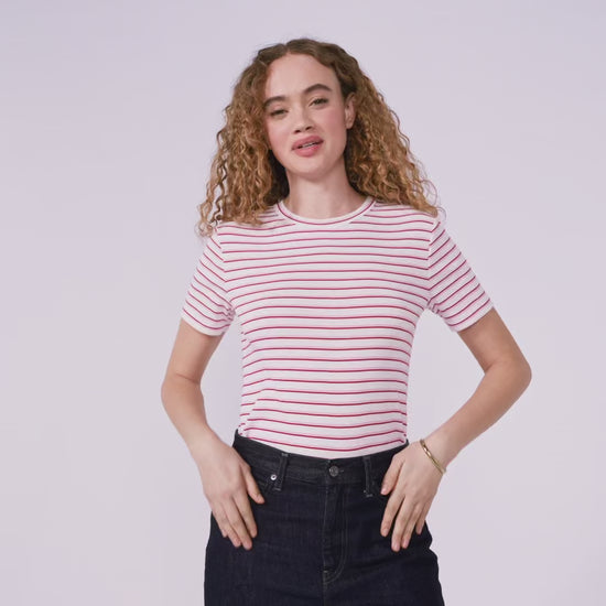 ボーダープリント半袖Ｔシャツ